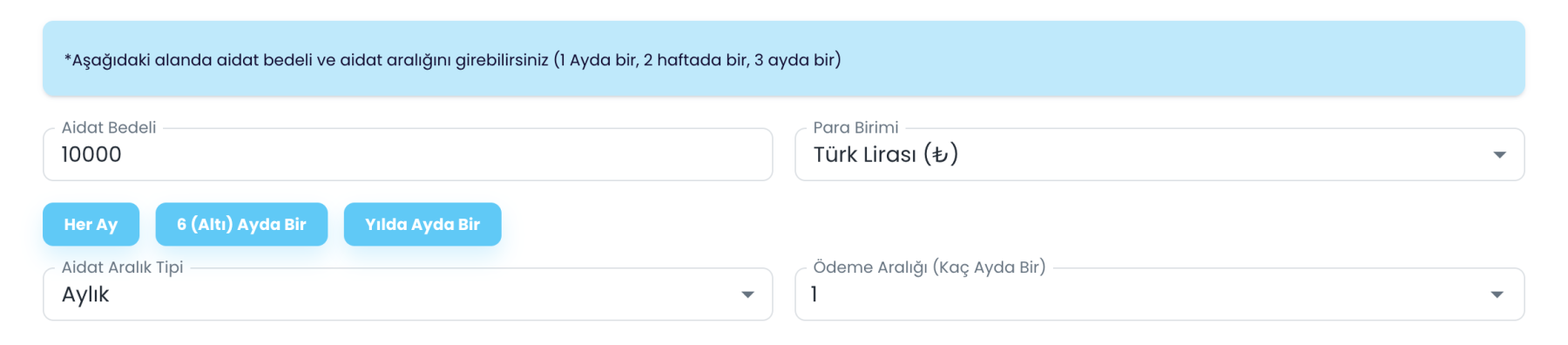 Aidat takibi